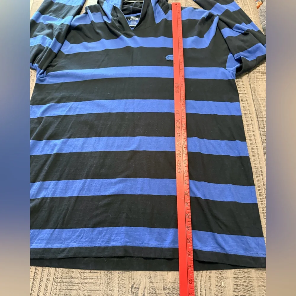 Lacoste Black and Blue Striped Polo Dress - Picture 6 of 7